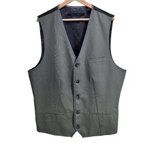 Sean Jean Striped Suit Vest Men's Size 3XL‎ Gray Black